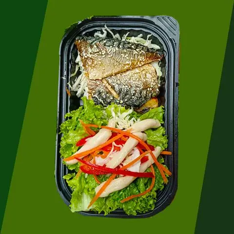 Hình ảnh Salad mè rang - cá Saba nướng sốt Kabayaki