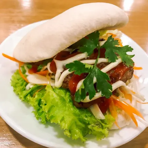 Hình ảnh Bánh bao kẹp heo áp chảo