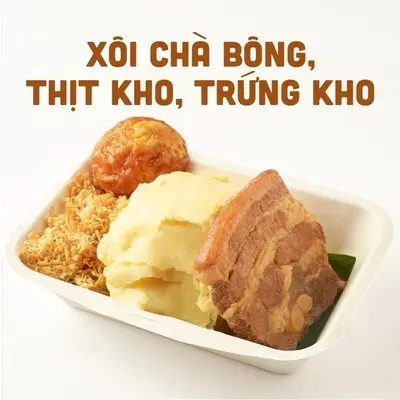 Hình ảnh Xôi chà bông - thịt kho - trứng kho
