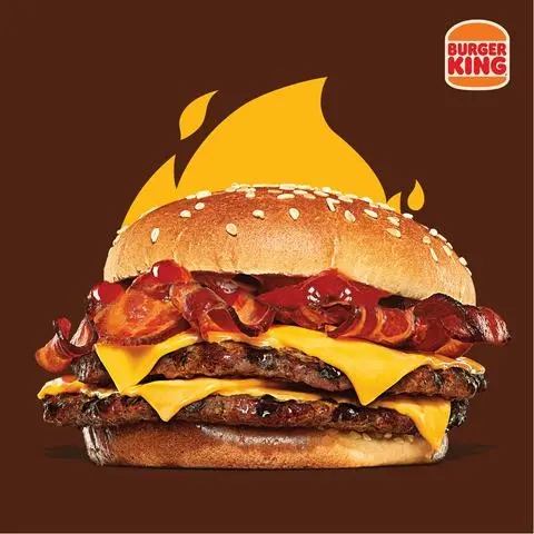 Hình ảnh Burger 2 miếng Bò Phô Mai Thịt Xông Khói Xốt BBQ