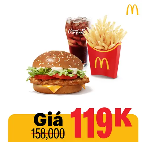 Hình ảnh Phần ăn burger gà phô mai đặc biệt