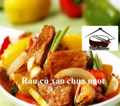 Hình ảnh Thịt xào chua ngọt chay - cơm