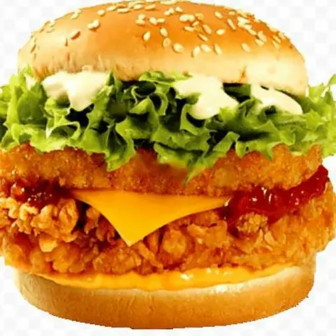 Hình ảnh BURGER GÀ GIÒN 2 TẦNG PHÔ MAI
