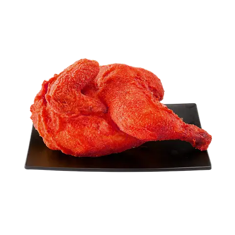 Hình ảnh Gà nửa con bột củ dền