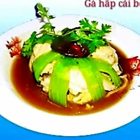 Hình ảnh Gà hấp cải bẹ xanh
