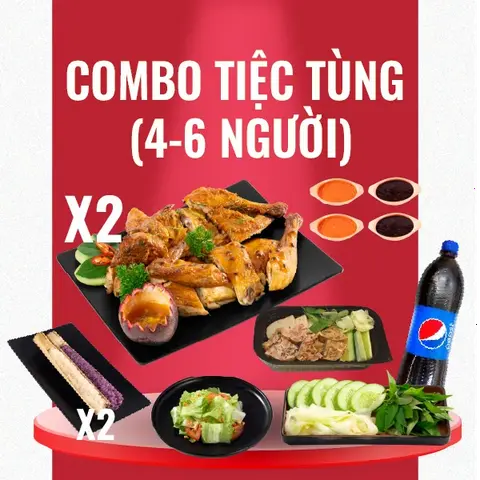 Hình ảnh 2 Gà Nướng Nguyên Con 2 Vị - Set Chả Mix 300Gr - Salad - 2 Ăn Kèm - Pepsi/ 7Up 1,5 Lít