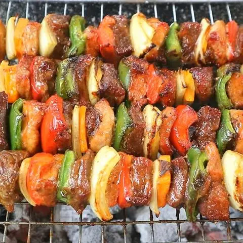 Hình ảnh Ba rọi xiên rau củ