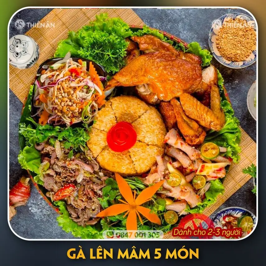 Hình ảnh Gà lên mâm 5 món