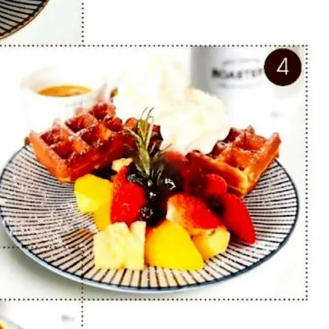 Hình ảnh Drink set - special waffle with fruit