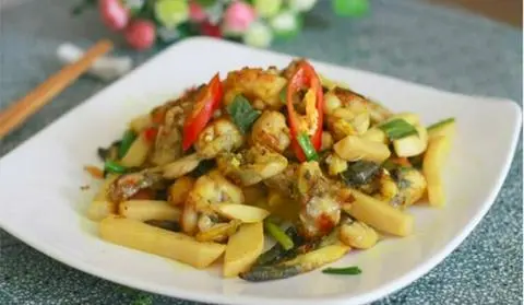 Hình ảnh Ếch xào măng cay