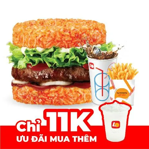 Hình ảnh Combo Burger bò cơm kim chi + Milkis 11k