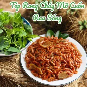 Hình ảnh Tép rong cháy mỡ cuốn rau sống