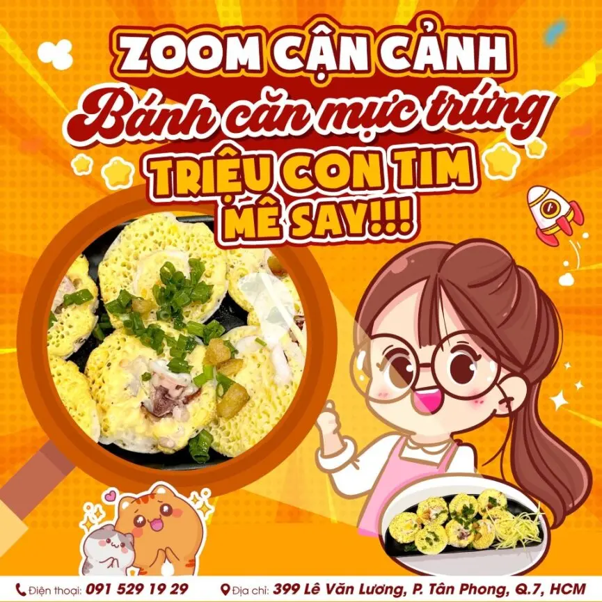 Hình ảnh Bánh căn mực trứng gà