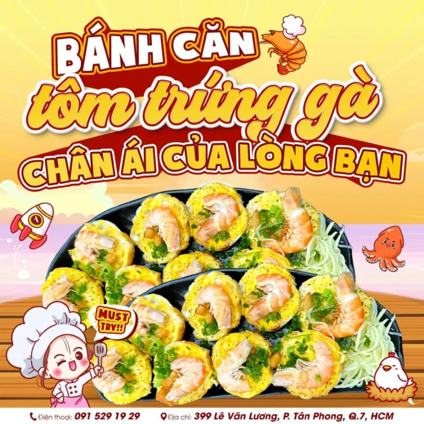 Hình ảnh Bánh căn tôm trứng gà