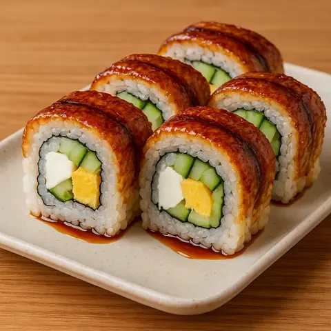 Hình ảnh R08 - Cơm cuộn lươn phô mai - Unagi cheese roll