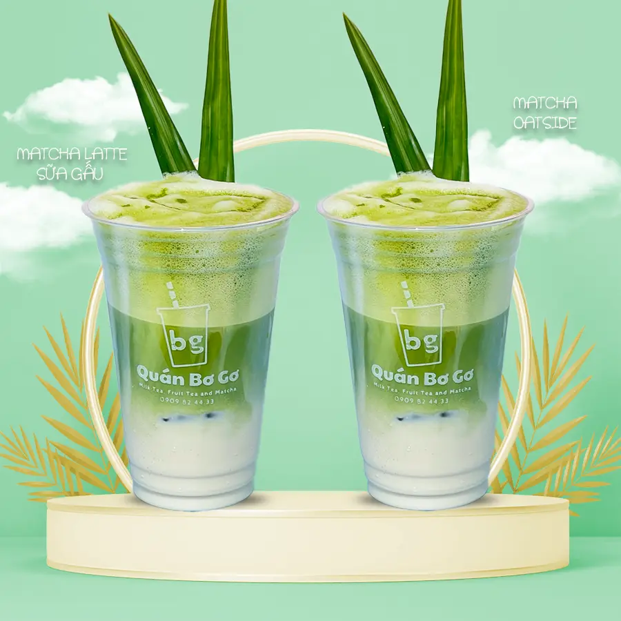 Hình ảnh 1 Matcha Latte (L) - 1 Matcha Oatside (M)