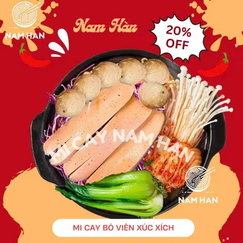Hình ảnh Mì cay bò viên xúc xích