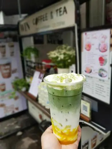 Hình ảnh Matcha latte sữa chuối