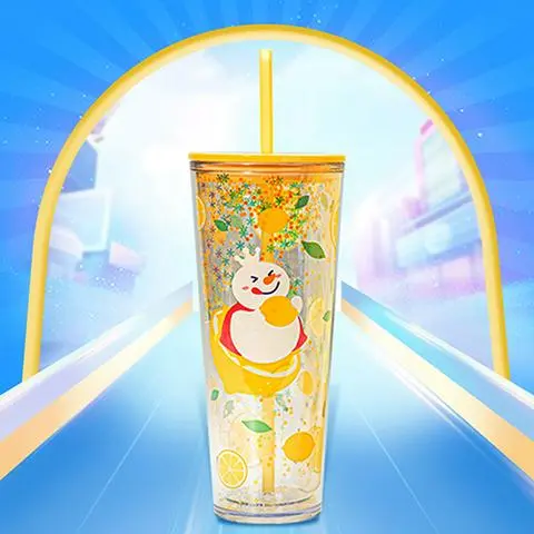 Hình ảnh Cốc Nhựa Kèm Ống Hút