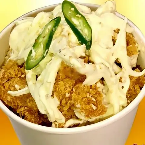 Hình ảnh Gà không xương phô mai kem hành