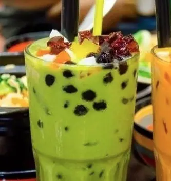 Hình ảnh Trà sữa thái xanh full topping