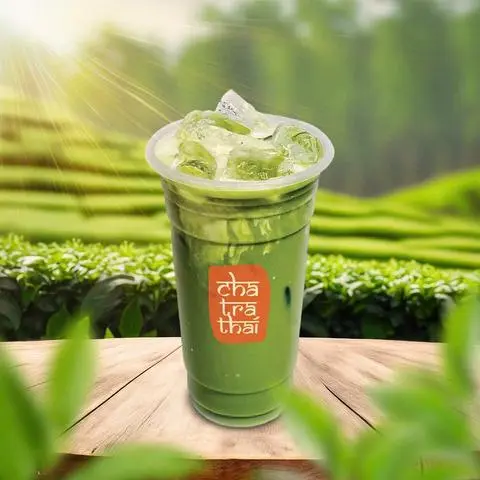 Hình ảnh Trà sữa Thái xanh lạnh - cold Thai green milk tea