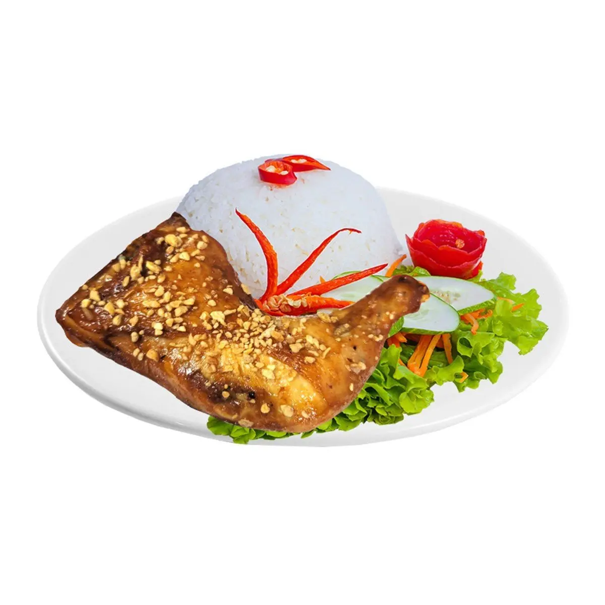 Hình ảnh Cơm đùi góc tư sốt mắm tỏi