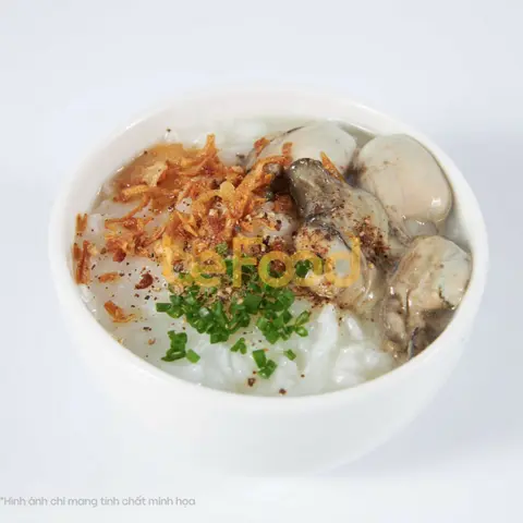 Hình ảnh Cháo hàu sữa 5con ăn kèm bánh đa