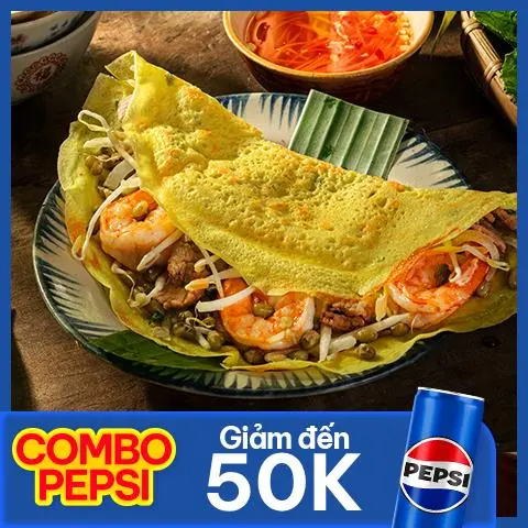 Hình ảnh Combo 10 bánh xèo da + Pepsi