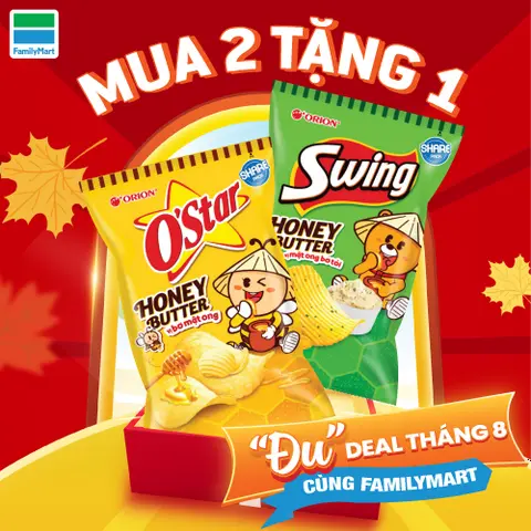 Hình ảnh Mua 2 Tặng 1 O’Star Vị Bơ Mật Ong 78G/ Swing Vị Mật Ong Bơ Tỏi 78G Bất Kỳ