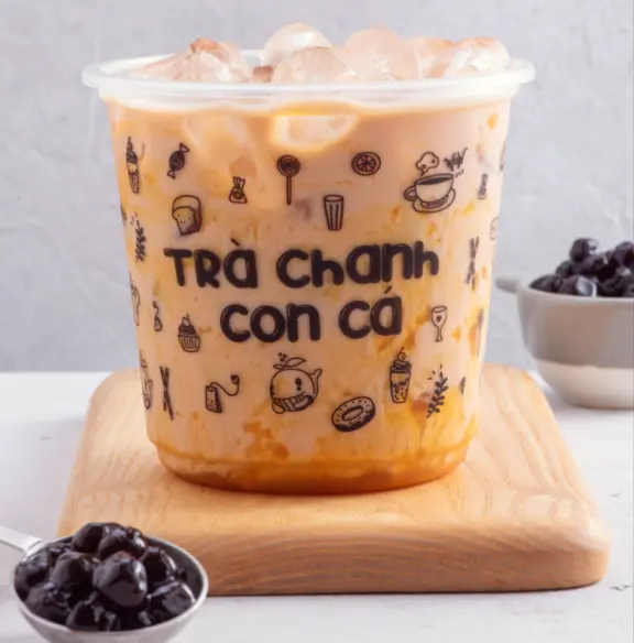 Hình ảnh Trà Sữa Đào Vàng
