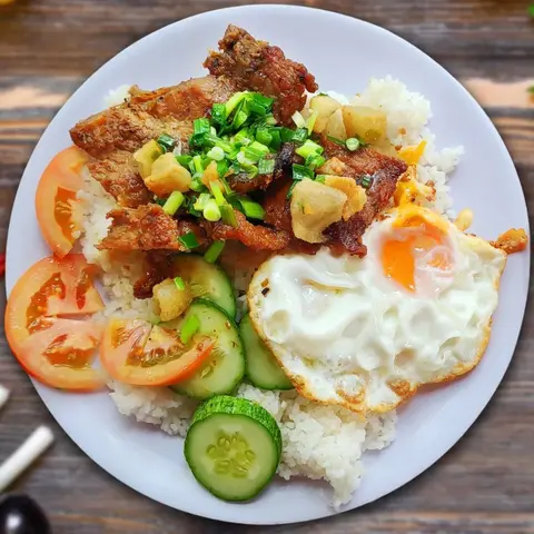 Hình ảnh Cơm sườn chả trứng - Canh