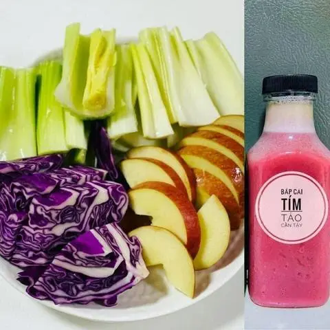 Hình ảnh Nước ép Bắp cải tím - Táo - Cần tây