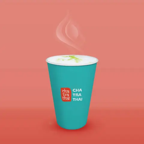 Hình ảnh Latte Thái xanh nóng - hot Thai green latte