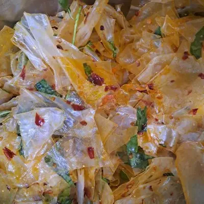 Hình ảnh Dẻo sương trộn sa tế muối chay không trứng