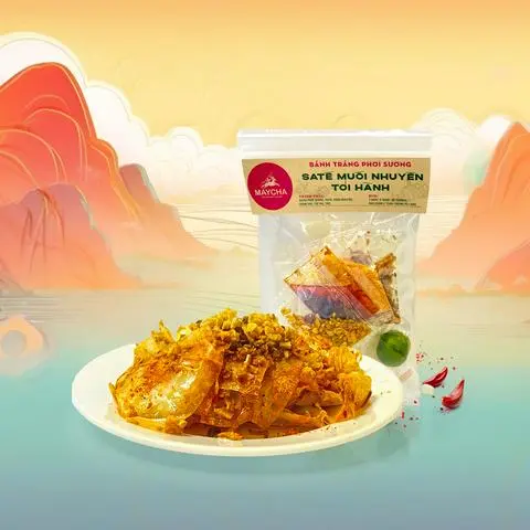 Hình ảnh Bánh Tráng Phơi Sương Muối Sa Tế Tỏi