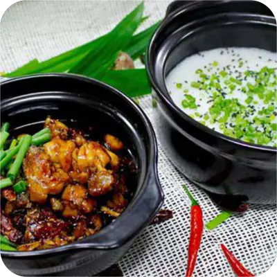 Hình ảnh Cháo ếch vị Singapore - phần 1 ếch + 1 cháo lá dứa mè đen.