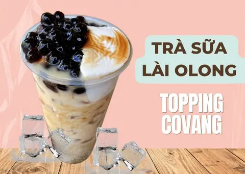 Hình ảnh Trà sữa lài olong topping covang