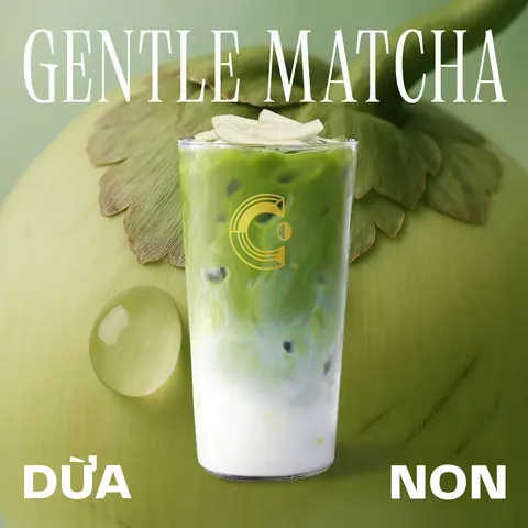 Hình ảnh Dịu Trà Dừa Non - Gentle Matcha Young Coconut - Size M (Phục vụ trong ly nhựa 16Oz)