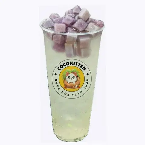 Hình ảnh Nước dừa trân châu khoai môn (500ml)