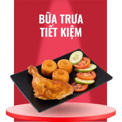 Hình ảnh 1/4 Con Gà Nướng + Bánh Bao Chiên