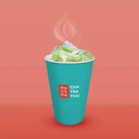 Hình ảnh Trà sữa Thái xanh nóng - hot Thai green milk tea