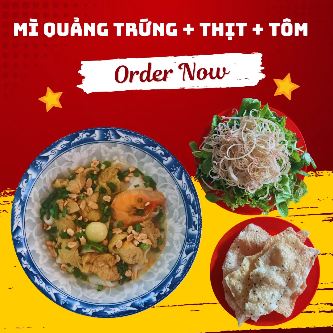 Hình ảnh MÌ QUẢNG TRỨNG + THỊT + TÔM
