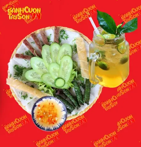 Hình ảnh Bánh hỏi nem nướng lụi bò - trà tắc mật ong