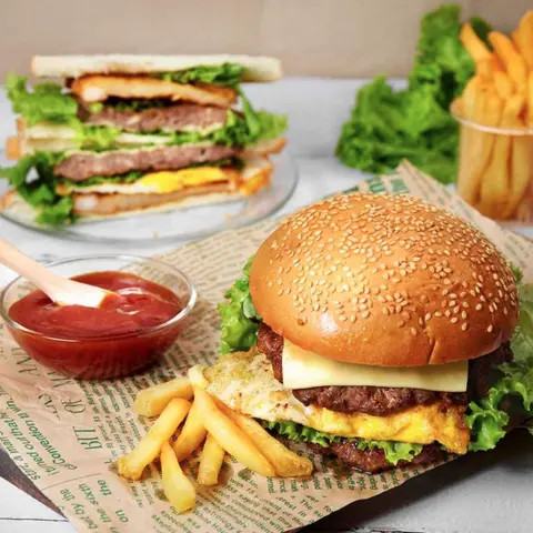 Hình ảnh Hamburger gà trứng
