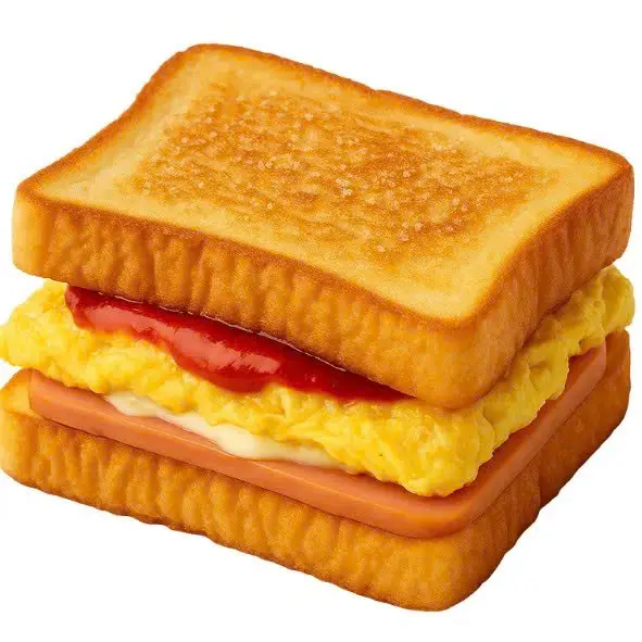 Hình ảnh Toast Jambon+Phô mai (bánh mì nướng jambon + phô mai kiểu Hàn Quốc)