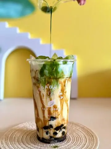 Hình ảnh Sữa tươi matcha trân châu đường đen