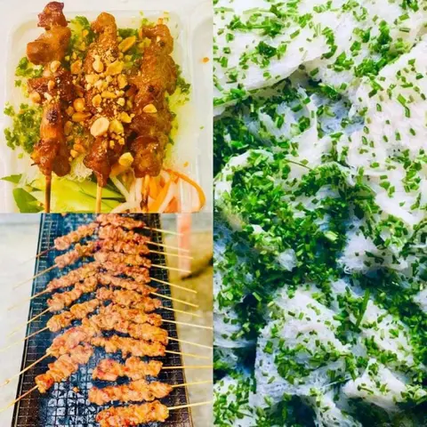 Hình ảnh Combo 2 bánh hỏi thịt xiên nướng - 2 xiên thịt thêm - 1 bánh hỏi thêm