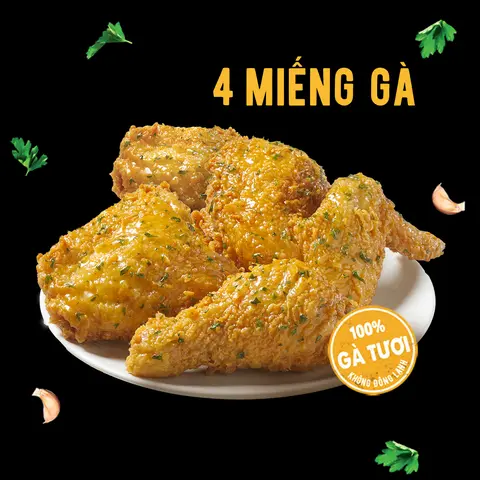 Hình ảnh 4 Miếng Gà Sốt Bơ Tỏi Và Thảo Mộc