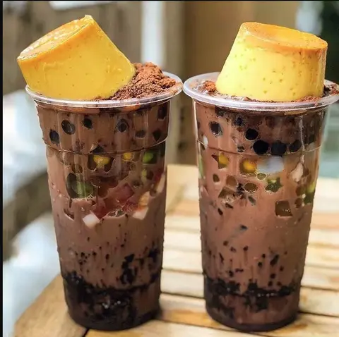 Hình ảnh Milo dầm bánh flan